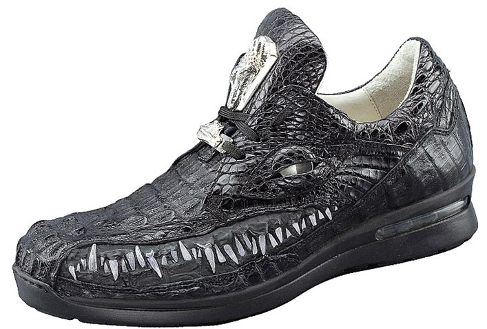 black alligator shoes with eyes