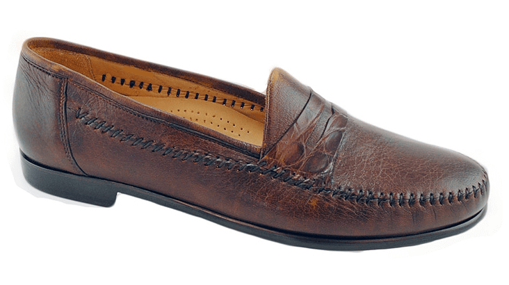 crocodile and deerskin penny loafer